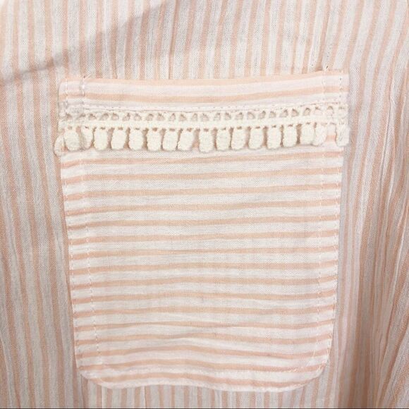 MARC NEW YORK | Orange & White Stripe Button Down Top Women’s Size Small - Picture 5 of 8